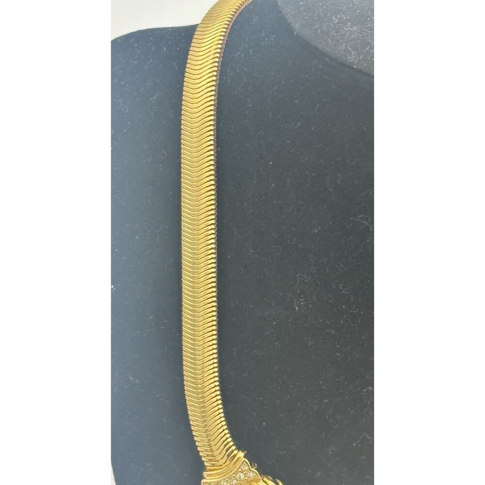 Vintage Christian Dior Earrings & Necklace Set W/ Faux Cabachon Pearl Gold Tone - Picture 5 of 15